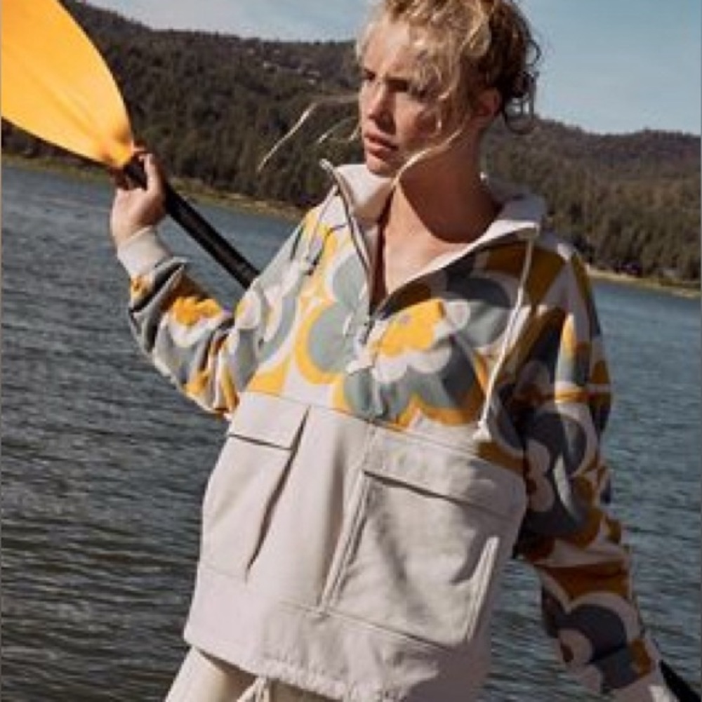 Floral Quarter-Zip Pullover